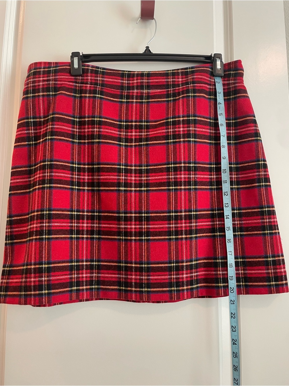 J. Crew Red Black Tartan Mini Skirt
